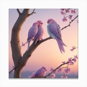 Pink Parrots Canvas Print