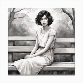 117073 The Drawing Depicts A Beautiful Girl With Short Bl Xl 1024 V1 0 Canvas Print