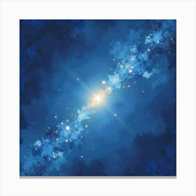 Celestial Watercolor Scene With Floating Star Clusters 1 Canvas Print