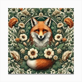 william Fox portrait In Flowers Canvas Print