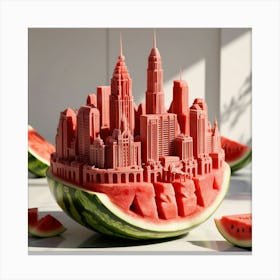 city from watermelon Canvas Print