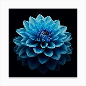 Blue Dahlia Flower 3 Canvas Print