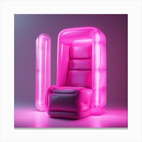 Furniture Design, Tall Mobilephone, Inflatable, Fluorescent Viva Magenta Inside, Transparent, Concep (5) Canvas Print