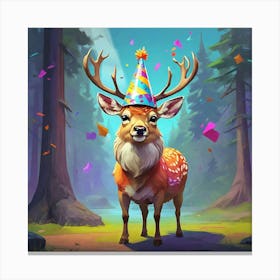 Birthday Deer 2 Canvas Print