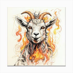 Goat On Fire 34 Canvas Print