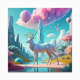 Deer In The Sky Canvas Print