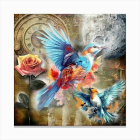 Bird Narure Illustration Art 04 Canvas Print