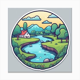 Landscape Sticker 5 Canvas Print