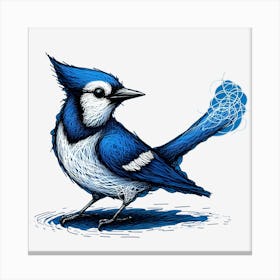 Bluejay ~Reimagined 9 Canvas Print