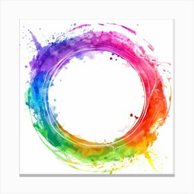 Rainbow Circle Frame Canvas Print