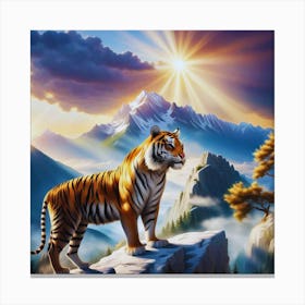 Tiger In The Mountains Canvas Print