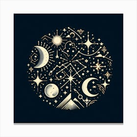 Moon And Stars 1 Canvas Print