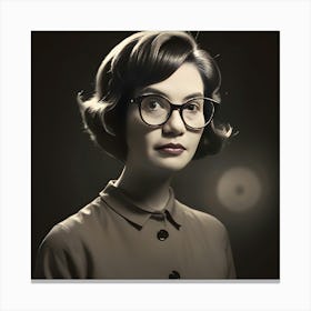 Woman In Glasses Canvas Print