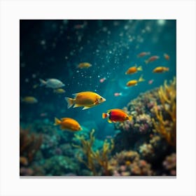 Coral Reef With Fishes Canvas Print