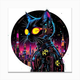 Cat In A City Canvas Print