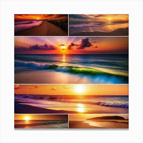 Sunset On The Beach 304 Canvas Print