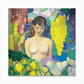 Nude Woman With Fruit Canvas Print