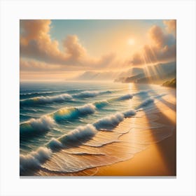 Sunset On The Beach 1 Canvas Print