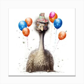 Birthday Ostrich 1 Canvas Print