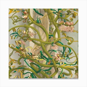 Vines And Flowers 1 Canvas Print