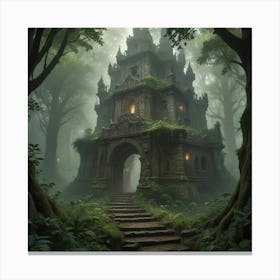 Fairytale Castle In The Forest Canvas Print