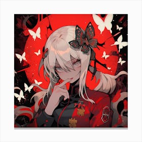 Anime Girl With Butterflies 1 Canvas Print