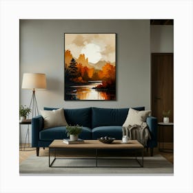 Autumn Landscape Painting Canvas Print