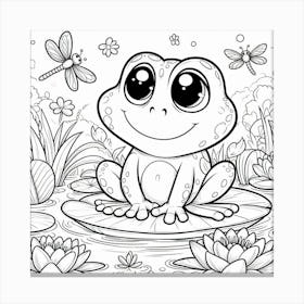 Line Art frog 2 Canvas Print