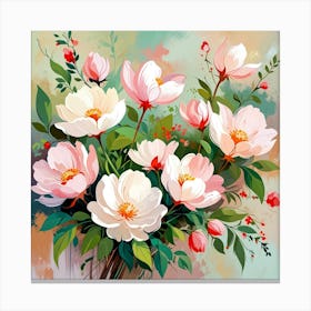 Flowers Oil Painting Abstract Painting Art 9 Art Print 1 Canvas Print