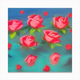 Roses In The Water Canvas Print