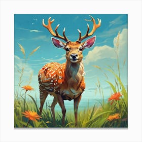 Deer In The Meadow 2 Canvas Print