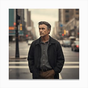 Man Standing In A City Street Canvas Print