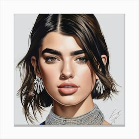 dua lipa art print portrait 3 Canvas Print