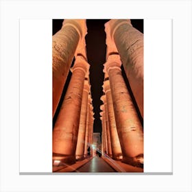 Luxor Temple At Night Canvas Print