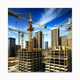 Construction Cranes Canvas Print