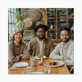 Group Of People At A Table Canvas Print