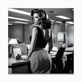 Woman In An Office Canvas Print