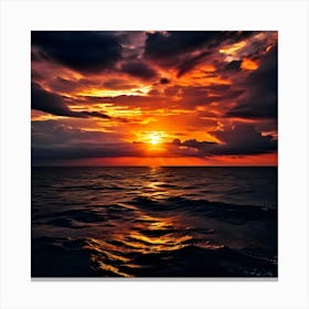 Sunset Over The Ocean 2 Canvas Print