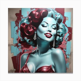 Dreamshaper V7 An Artwork Depicting A Full Body Woman Big Lips 0 Canvas Print