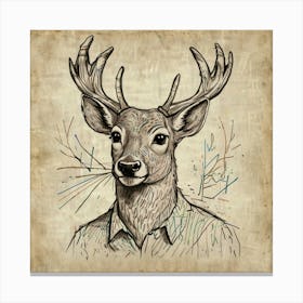 Deer Portrait 12 Canvas Print