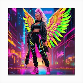 Neon Angel 40 Canvas Print
