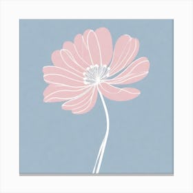 A White And Pink Flower In Minimalist Style Square Composition 682 Canvas Print