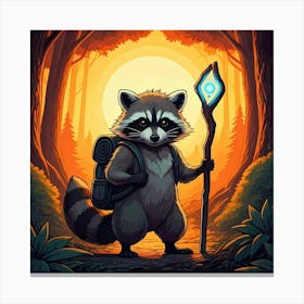 Raccoon Adventurer Canvas Print