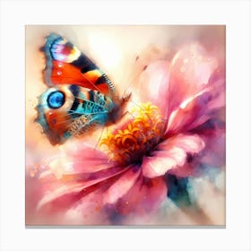 Butterfly On A Flower 4 Canvas Print