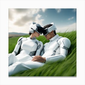 Couple In Vr Headsets Canvas Print
