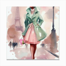 Paris Fashion Illustration 4 Canvas Print