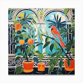 Bird In A Pot Canvas Print