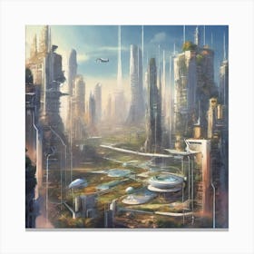 Futuristic Cityscape 1 Canvas Print