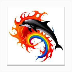 Dolphin In Flames Canvas Print