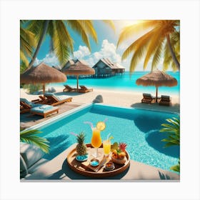 Tropical paradise day Canvas Print